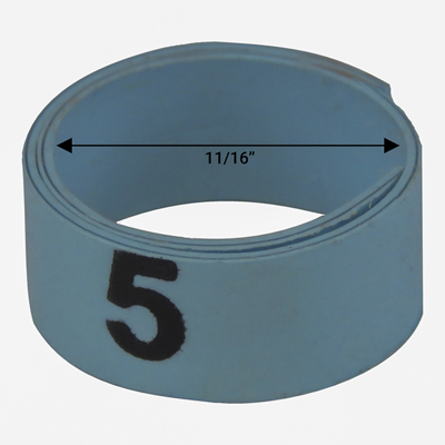 11 / 16" Blue plastic bandette (Number 1 to 25)
