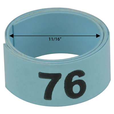 11 / 16" Blue plastic bandette (Number 76 to 100)