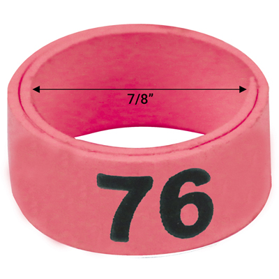 7 / 8" Pink plastic bandette (Number 76 to 100)