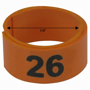 1 / 8" Orange plastic bandette (Number 26 to 50)
