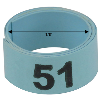 1 / 8" Blue plastic bandette (Number 51 to 75)