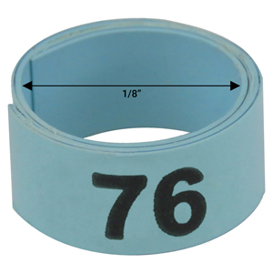 1 / 8" Blue plastic bandette (Number 76 to 100)